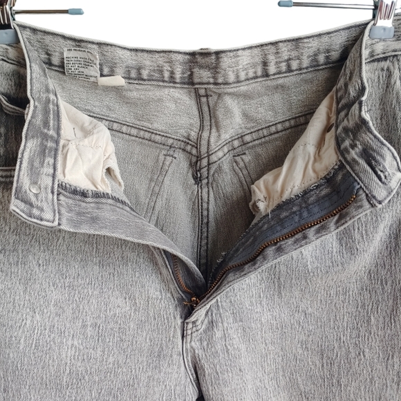 Vintage 1980’s PURE JEANSWEAR ACID WASHED Grey Jeans 31x29 Retro Rock Hairband - Picture 12 of 14